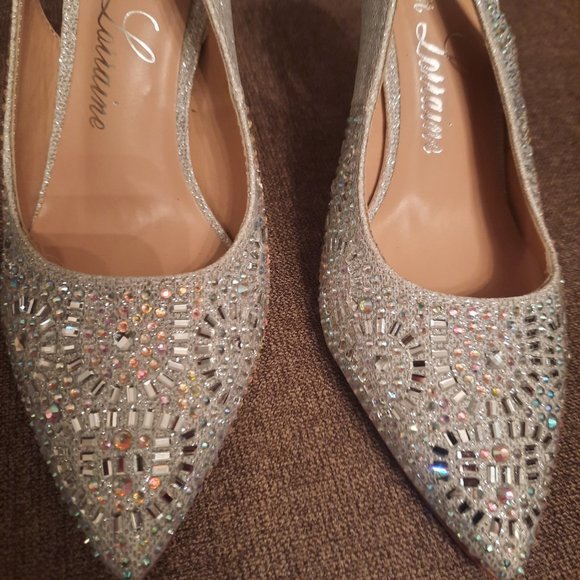 Lauren Lorraine Rachel Silver Rhinestone Pump, size 6 - Picture 2 of 6